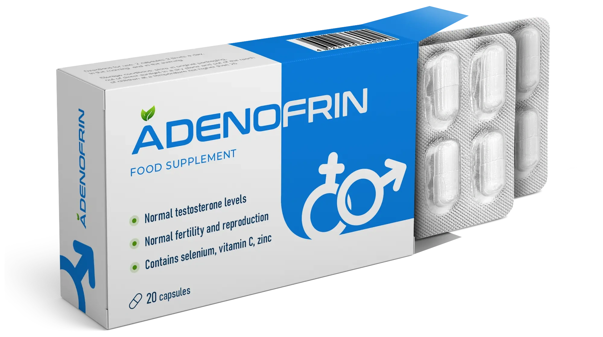 Embalagem de Adenofrin com 20 cápsulas